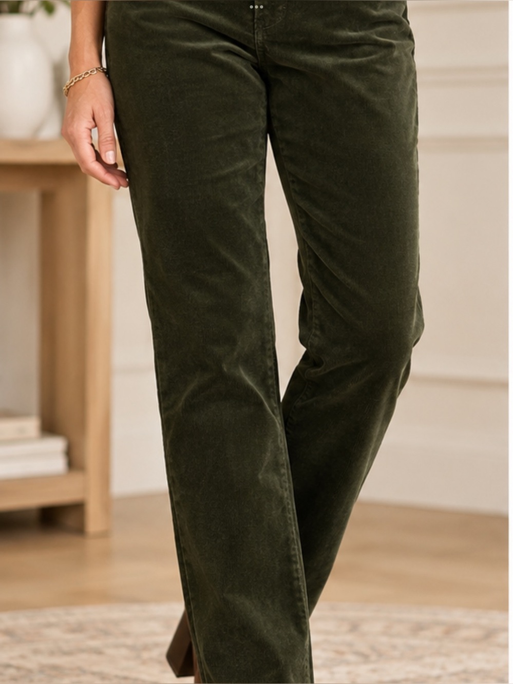 Loft Womens Olive Green Straight-Leg Jeans size 16